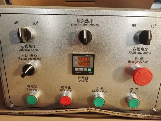 Display digitale Seghe da taglio a doppia testa Con lama da segatura di 550 mm di diametro che taglia 45 e 90 gradi