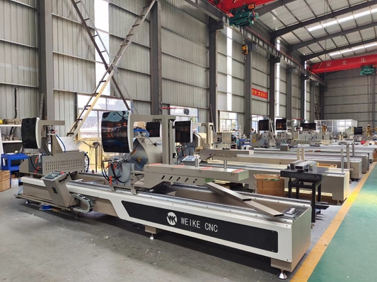 CNC Twin Head Cutting Mitre Saw con 45 e 90 angolo di taglio in alluminio Upvc Window Door Making Machine